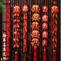 Fu character festive pendant door hanging Chinese knot pepper string firecrackers wall decoration