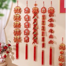 Fu character festive pendant door hanging Chinese knot pepper string firecrackers wall decoration