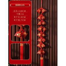 Fu character festive pendant door hanging Chinese knot pepper string firecrackers wall decoration