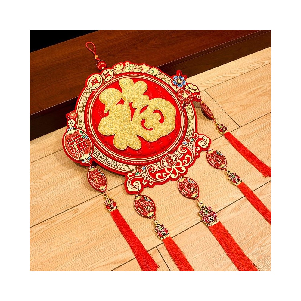 Gold-plated blessing Chinese New Year decoration pendant for living room entrance door Gold-plated blessing Chinese New Year decoration pendant for living room entrance door