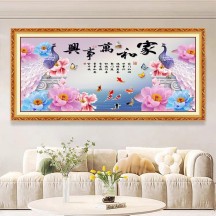 Chinese style blessing character decorative painting living room self-adhesive painting landscape painting