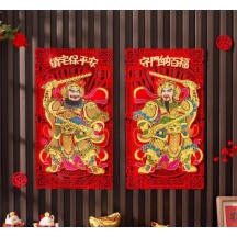 Flannel door god stickers self-adhesive door town house three-dimensional stickers