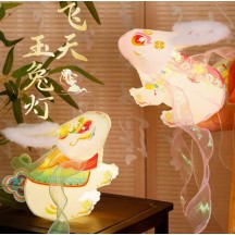 National trend Mid-Autumn Festival Lantern Rabbit Lantern Portable Luminous Ancient Style Palace Lantern Handmade DIY