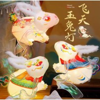 National trend Mid-Autumn Festival Lantern Rabbit Lantern Portable Luminous Ancient Style Palace Lantern Handmade DIY