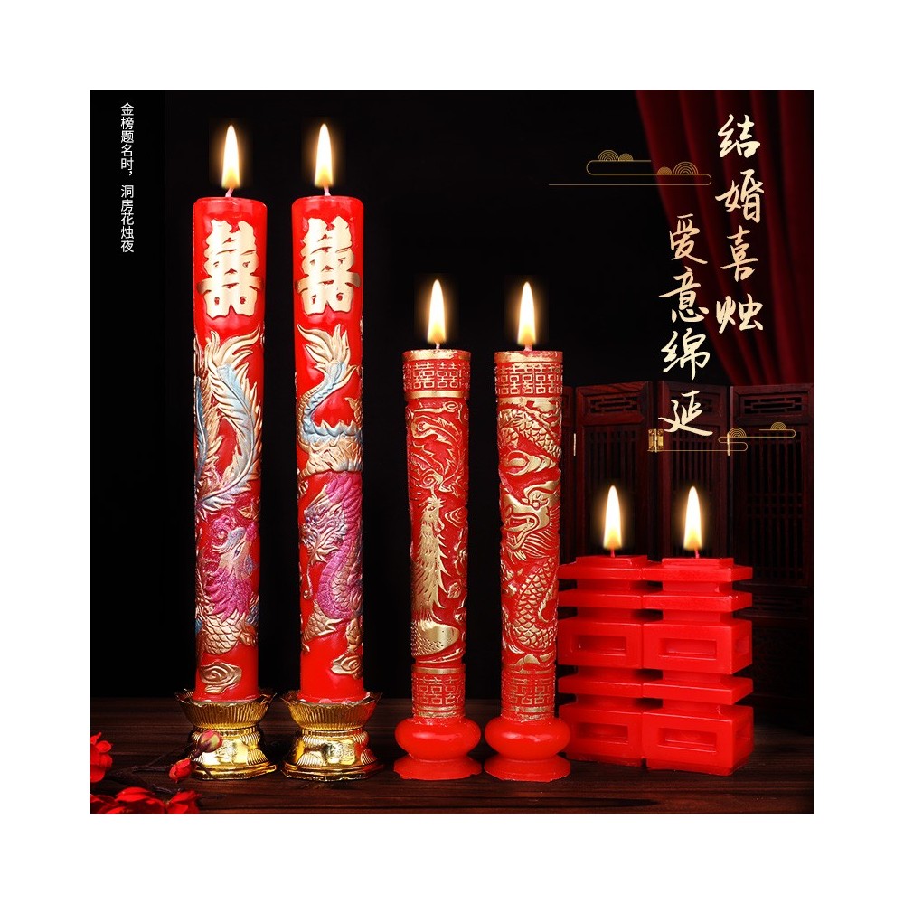 Wedding dragon and phoenix candle wedding room decoration Wedding dragon and phoenix candle wedding room decoration