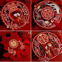 Wedding room special wedding wedding door three-dimensional sticker