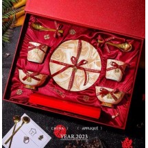 Bride and groom wedding gift tableware set