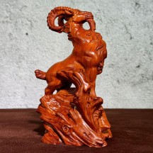 Ebony carved sheep ornaments solid wood carved wooden twelve zodiac sheep six-in-one crafts