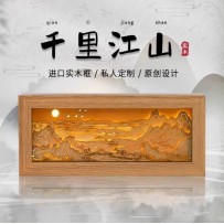 3D light and shadow wood carving lamp cultural and creative gifts