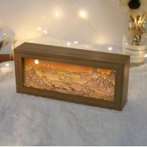 3D light and shadow wood carving lamp cultural and creative gifts