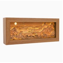 3D light and shadow wood carving lamp cultural and creative gifts