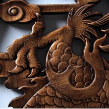 Dongyang wood carving wall decoration pendant Chinese camphor wood dragon