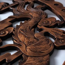 Dongyang wood carving wall decoration pendant Chinese camphor wood dragon