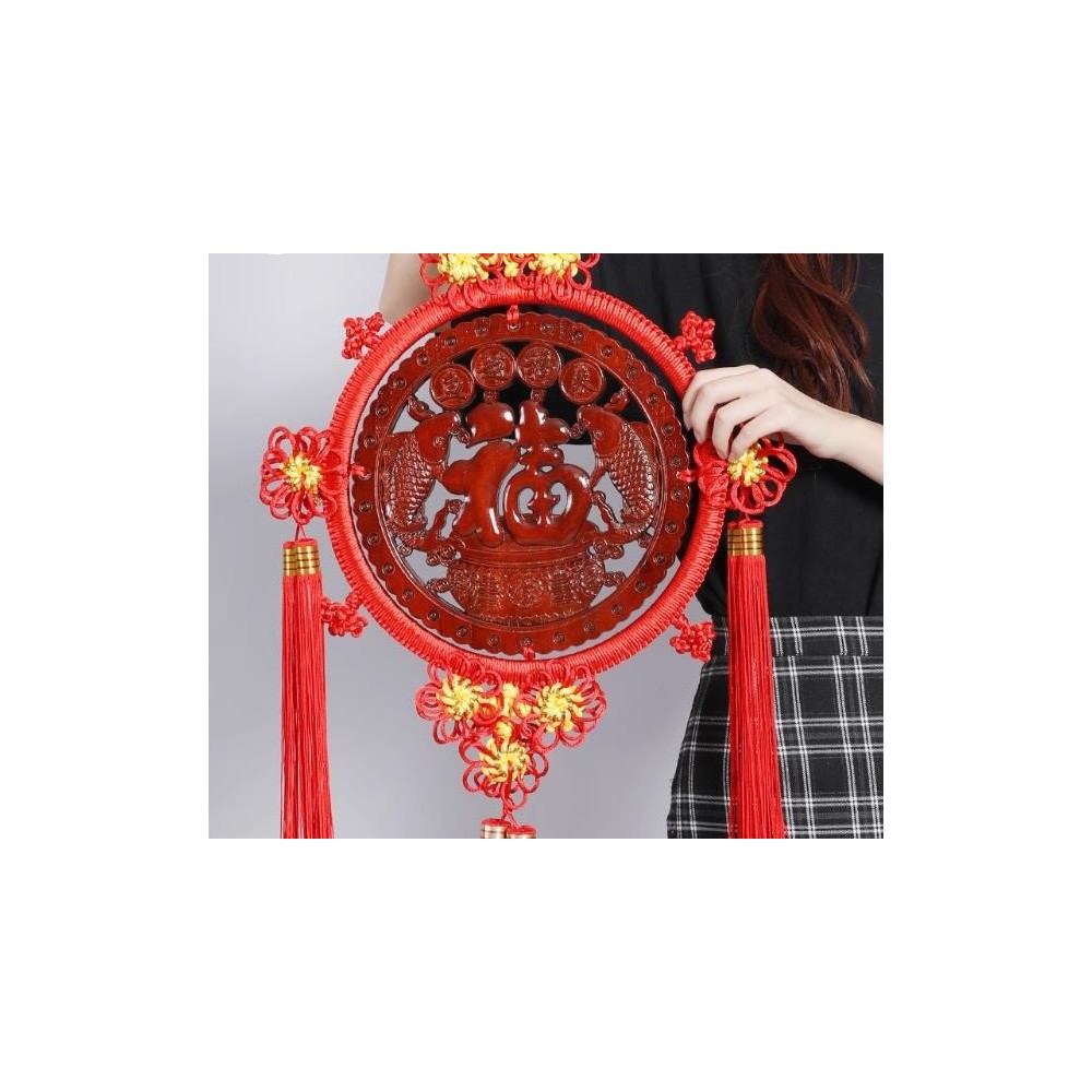 Dongyang wood carving pendant ornaments Chinese knot porch Pinganjie home decoration wooden pendant Dongyang wood carving pendant ornaments Chinese knot porch Pinganjie home decoration wooden pendant