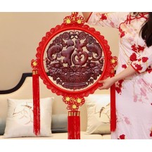 Dongyang wood carving pendant ornaments Chinese knot porch Pinganjie home decoration wooden pendant