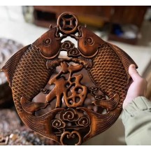 Camphor wood carving Dongyang wood carving solid wood pendant ornaments crafts