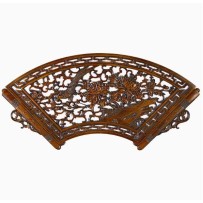 Dongyang wood carving pendant Chinese fan-shaped wall hanging solid wood carving crafts