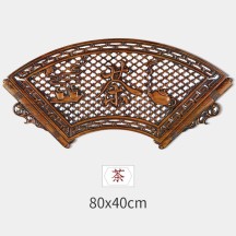 Dongyang wood carving pendant Chinese fan-shaped wall hanging solid wood carving crafts