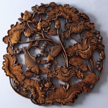 Dongyang wood carving pendant camphor wood carving painting handicraft