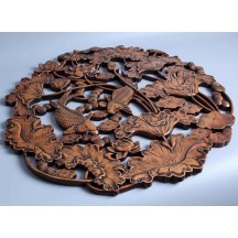 Dongyang wood carving pendant camphor wood carving painting handicraft