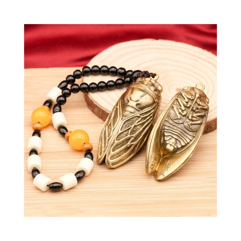 Brass Golden Cicada Portable Play Solid Desktop Ornament Brass Golden Cicada Portable Play Solid Desktop Ornament