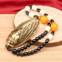 Brass Golden Cicada Portable Play Solid Desktop Ornament