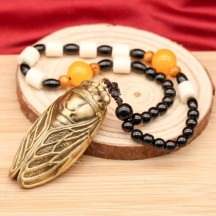 Brass Golden Cicada Portable Play Solid Desktop Ornament