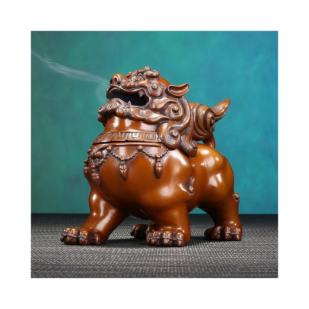 Purple copper Chaotian lion incense burner copper auspicious beast crafts Purple copper Chaotian lion incense burner copper auspicious beast crafts