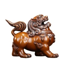 Purple copper Chaotian lion incense burner copper auspicious beast crafts