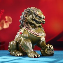 Colored copper door lion ornaments auspicious crafts