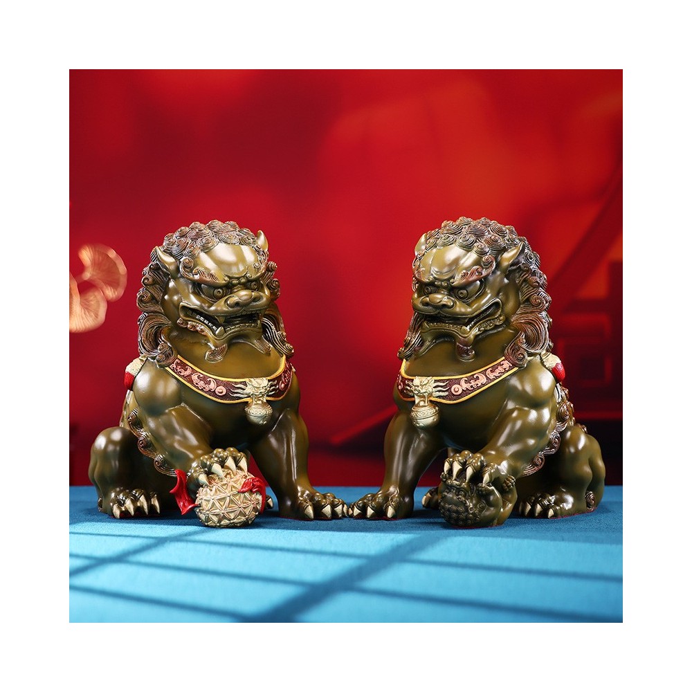 Colored copper door lion ornaments auspicious crafts Colored copper door lion ornaments auspicious crafts