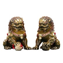 Colored copper door lion ornaments auspicious crafts