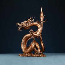 Purple copper zodiac dragon ornaments Tengyun dragon craft gift ornaments