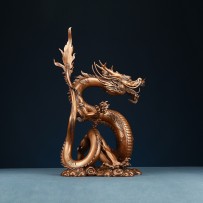 Purple copper zodiac dragon ornaments Tengyun dragon craft gift ornaments