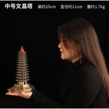 Nine-Copper Brass Wen Chang Pagoda – 13-Tier Decorative Tower