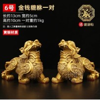 Large Brass Pixiu Wealth Figurine – Metal Art Decoration