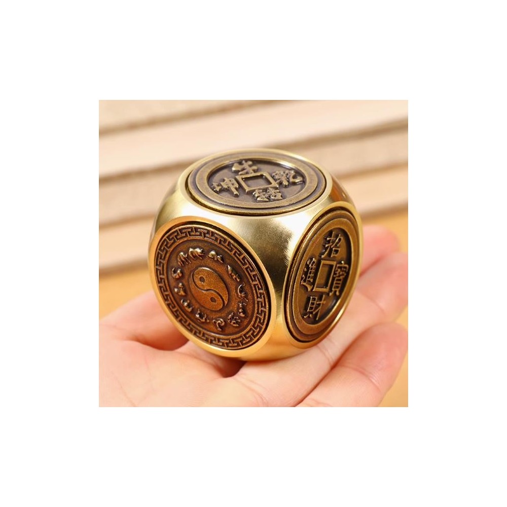 Brass Six-Sided Wealth Spinner – Decorative Handheld & Desktop Ornament Brass Six-Sided Wealth Spinner – Decorative Handheld & Desktop Ornament