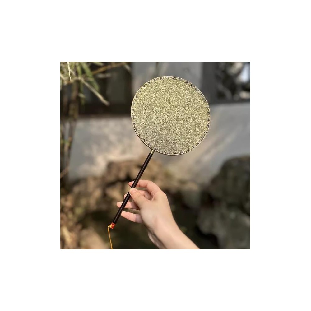 [Intangible Cultural Heritage Gift] Handmade Suzhou Specialty Kesi Silk Round Fan with Rare Gold Weaving"