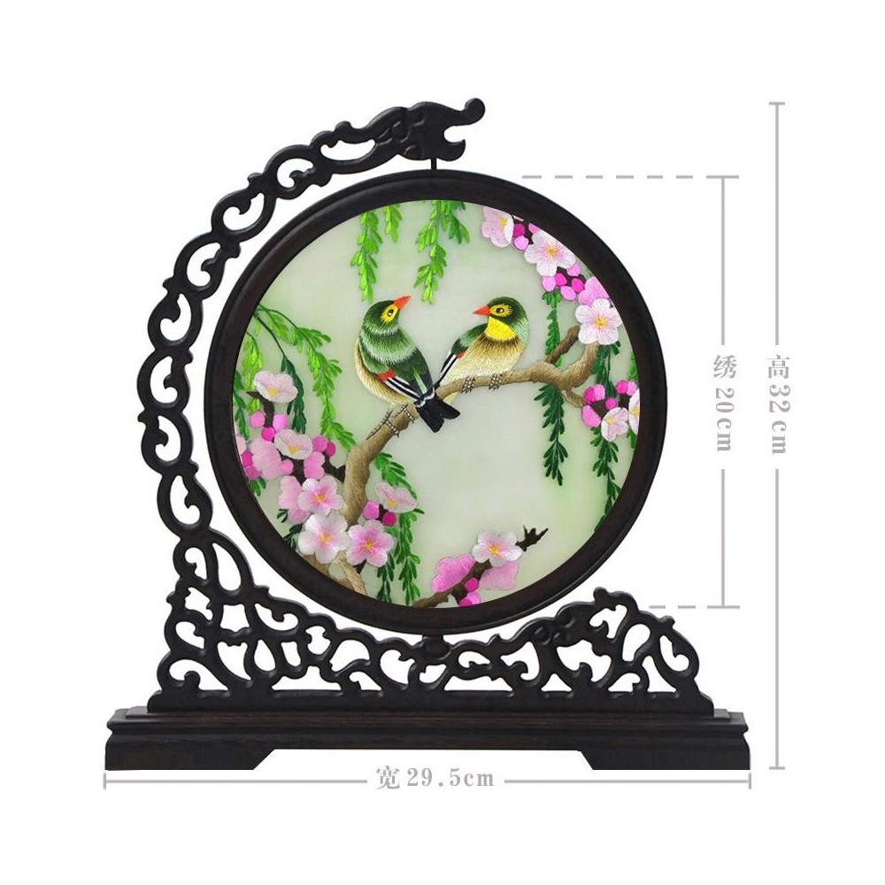 Hangzhou Design Suzhou Double-Sided Embroidery Ornament – Finished Table Screen in Traditional Chinese Style Hangzhou Design Suzhou Double-Sided Embroidery Ornament – Finished Table Screen in Traditional Chinese Style
