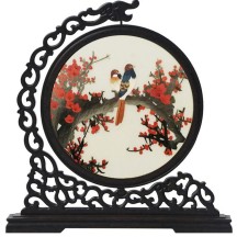 Hangzhou Design Suzhou Double-Sided Embroidery Ornament – Finished Table Screen in Traditional Chinese Style