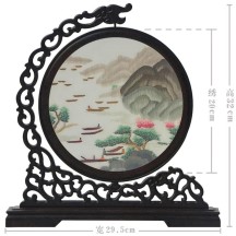 Hangzhou Design Suzhou Double-Sided Embroidery Ornament – Finished Table Screen in Traditional Chinese Style