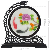 Hangzhou Design Suzhou Double-Sided Embroidery Ornament – Finished Table Screen in Traditional Chinese Style
