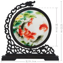 Hangzhou Design Suzhou Double-Sided Embroidery Ornament – Finished Table Screen in Traditional Chinese Style