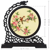 Hangzhou Design Suzhou Double-Sided Embroidery Ornament – Finished Table Screen in Traditional Chinese Style