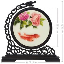 Hangzhou Design Suzhou Double-Sided Embroidery Ornament – Finished Table Screen in Traditional Chinese Style