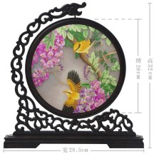 Hangzhou Design Suzhou Double-Sided Embroidery Ornament – Finished Table Screen in Traditional Chinese Style