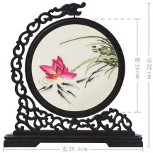 Hangzhou Design Suzhou Double-Sided Embroidery Ornament – Finished Table Screen in Traditional Chinese Style