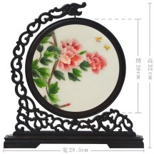 Hangzhou Design Suzhou Double-Sided Embroidery Ornament – Finished Table Screen in Traditional Chinese Style
