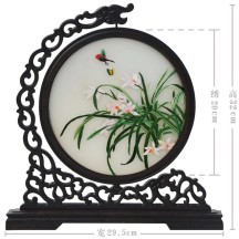 Hangzhou Design Suzhou Double-Sided Embroidery Ornament – Finished Table Screen in Traditional Chinese Style
