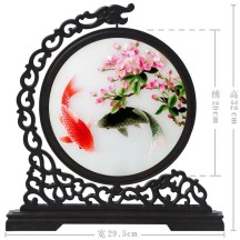 Hangzhou Design Suzhou Double-Sided Embroidery Ornament – Finished Table Screen in Traditional Chinese Style